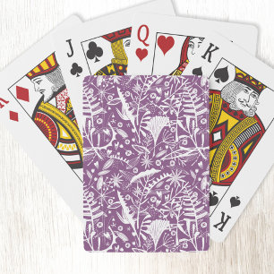 Botanical Purple Modern Poker Cards