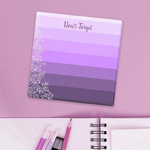 Botanical Purple Striped Gradient Dont Forget Post_it Notes