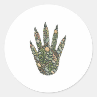Botanical Raccoon Track Woodland Creek Nature Stic Classic Round Sticker