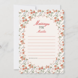 Botanical Raspberry 1st Birthday Time Capsule Card