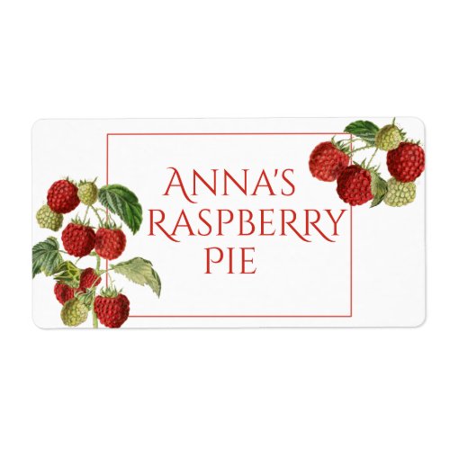 Botanical Raspberry Food Label