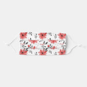 Botanical Red And Black Spring Floral Flower Adult Cloth Face Mask (Front, Folded)