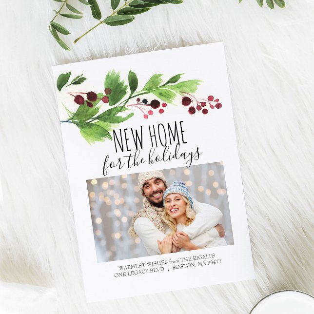 Botanical Red & Green Holiday Moving Announcement (Creator Uploaded)