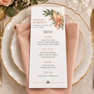 Botanical Retirement Dinner Celebration Open Bar Menu