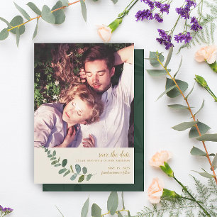 Botanical Romance Simple Photo Save the Date Announcement