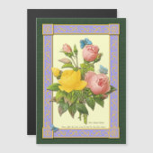 Botanical Rose Boquet and Butterflies Magnet (Front/Back)