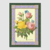 Botanical Rose Boquet and Butterflies Magnet (Front)