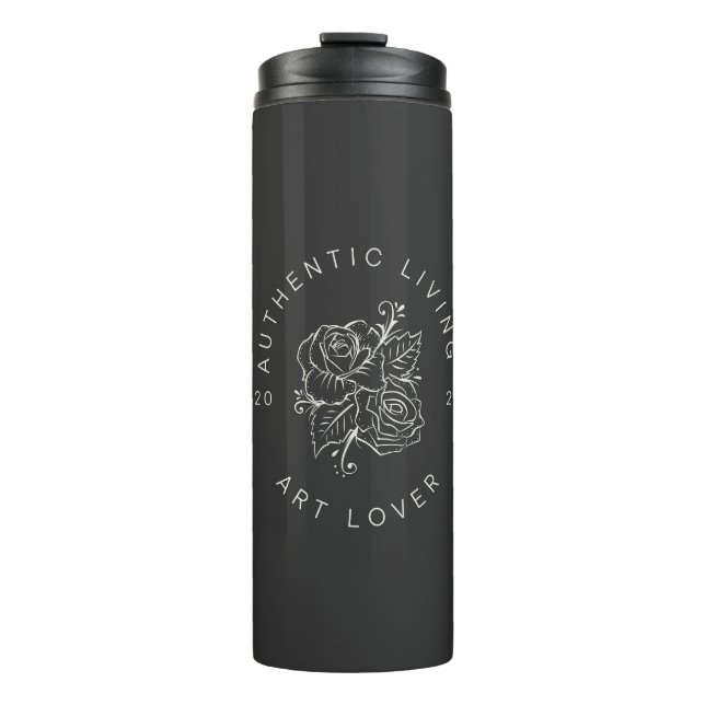 Botanical Rose Circle Logo Thermal Tumbler (Front)