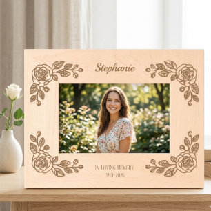 Botanical Rose Daughter Memorial Floral Tribute Engraved Frames