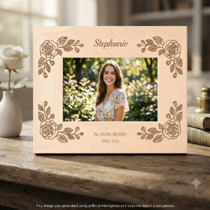 Botanical Rose Daughter Memorial Floral Tribute Engraved Frames