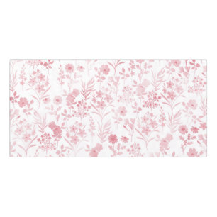 Botanical Rose Gold Flowers White Pattern Door Sign