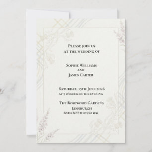 Botanical Rose Scottish Wedding Invitation