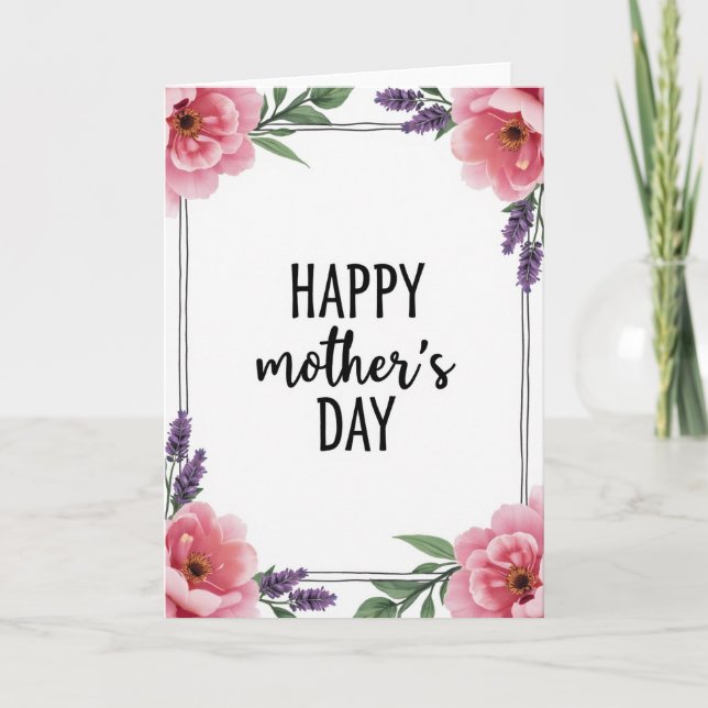 Botanical Rose Thank You Card (Front)