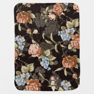 Botanical roses: abstract floral pattern. baby blanket