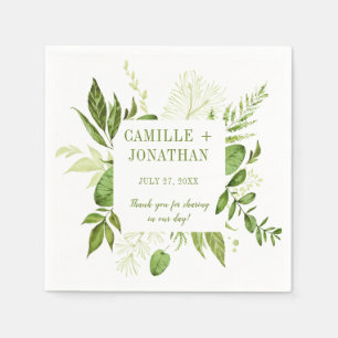 Botanical Rustic Greenery Frame Reception Napkins