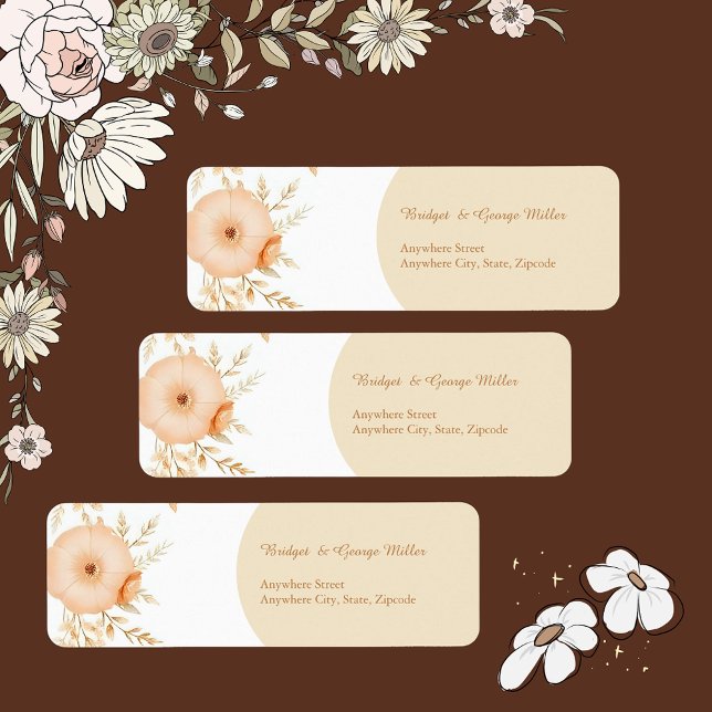 Botanical Rustic Warm floral boho  Label (Creator Uploaded)