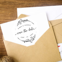 Botanical Rustic Wreath Save the Date Wedding