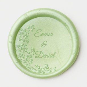 Botanical Sage Green Elegant Wedding Wax Seal Sticker
