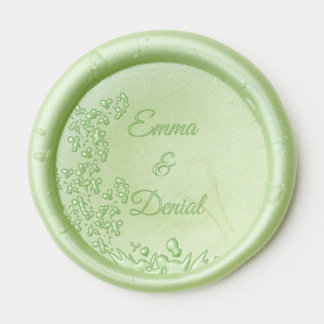 Botanical Sage Green Elegant Wedding Wax Seal Sticker
