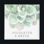 Botanical Sage Green Succulent Wedding Favor Magnet<br><div class="desc">Botanical wedding favor magnet with a large pastel green succulent at the top and your names in a soft gray font. These magnets make for a great favor for your wedding guests. It's something personal as well as something they will likely find useful as they use it to hang items...</div>