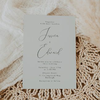 Botanical Sage Green Wedding Invitation