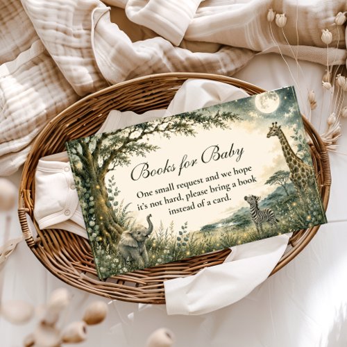 Botanical Sage Safari Girl Books for Baby Enclosure Card