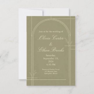 Botanical Sage Wedding Invitation