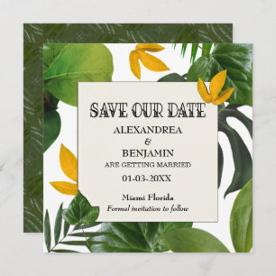 Botanical Save The Date Tropical Palms