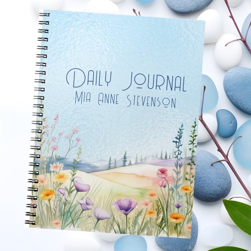 Botanical Scene Name Customized Daily Journal