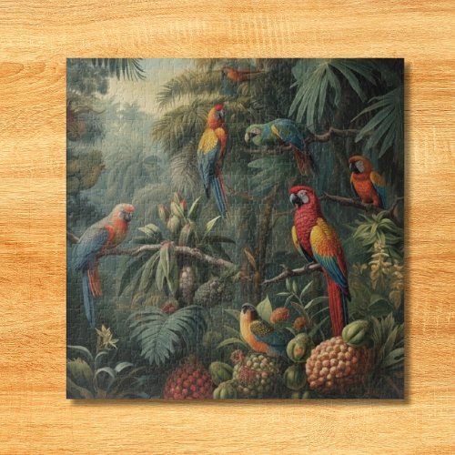 Botanical scene of parrots and pineapples  jigsaw puzzle