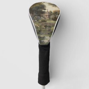 Botanical scene of swans in an English garden Golf Head Cover