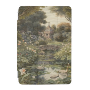 Botanical scene of swans in an English garden iPad Mini Cover