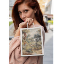 Botanical scene of zebras and lions in an oasis