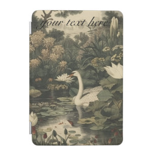 Botanical scene: white swan customizable iPad mini cover