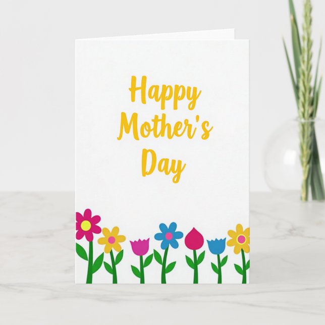 Botanical Script Mothers Day Card (Front)