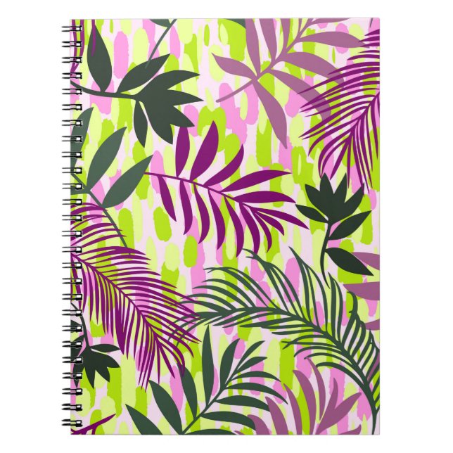 Botanical seamless pattern mixed with geometric sh notebook (Front)