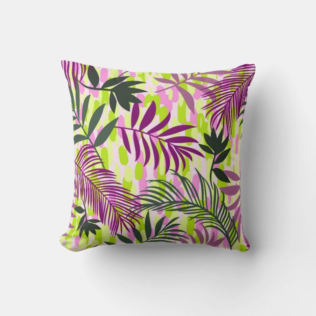 Botanical seamless pattern mixed with geometric sh throw pillow (Front)