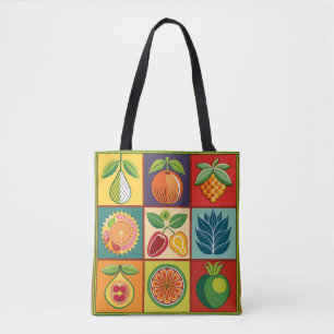 Botanical Seed Packet Quilt Tote Bag