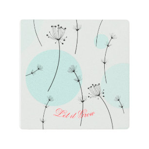 Botanical Seedling Illustration - Metal Wall Art