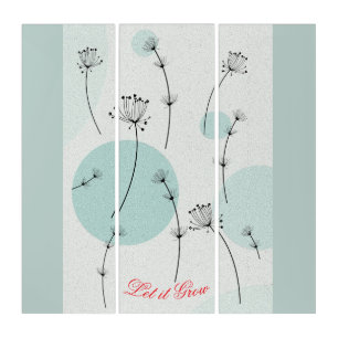 Botanical Seedling Illustration-Triptych Wall Ar Triptych