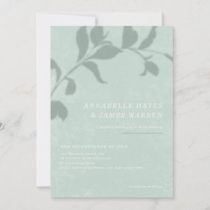 Botanical Shadow Wedding Invitation - Green