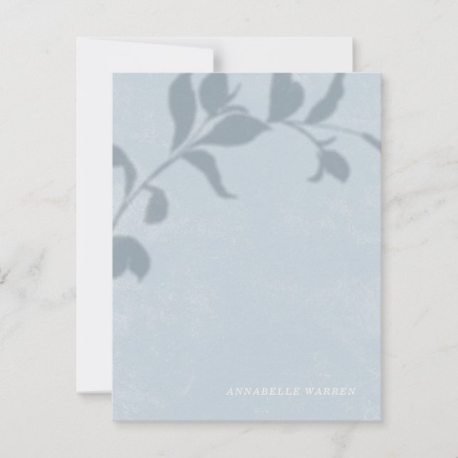 Botanical Shadow Women's Stationery - Blue Note Card (Front)