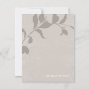 Botanical Shadow Women's Stationery - Gray Note Card