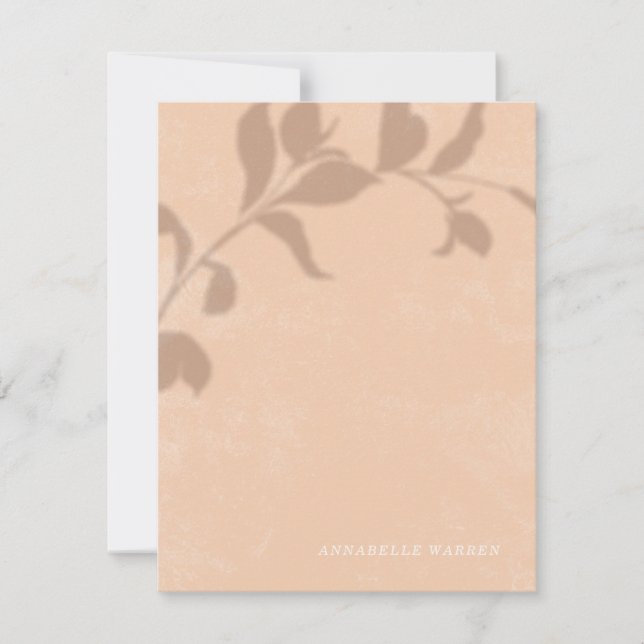 Botanical Shadow Women's Stationery - Orange Note Card (Front)