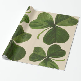 Botanical Shamrocks Photo on Custom Color Wrapping Paper