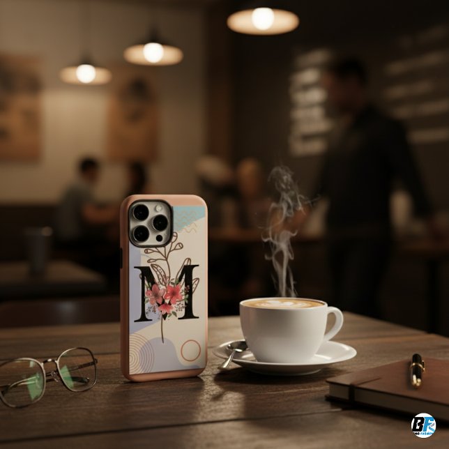 Botanical Shape Boho Retro With Name 1st Capital M Case-Mate iPhone Case (Creator Uploaded)