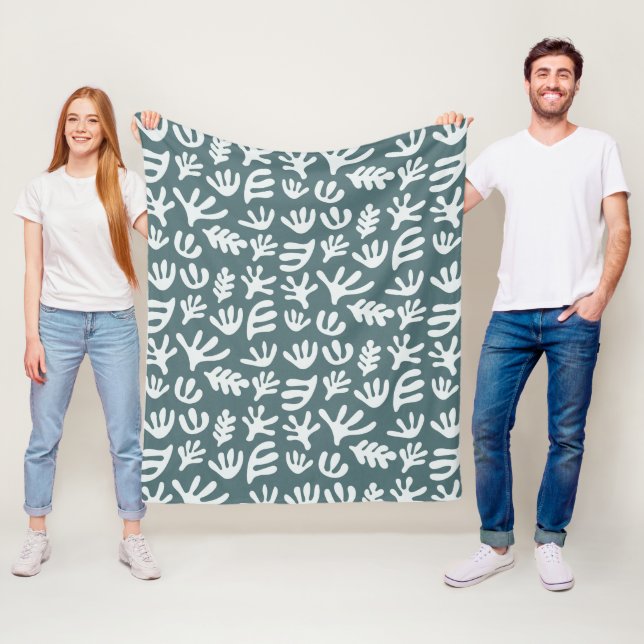 Botanical Shapes Matisse Cutout Pattern Fleece Bla (In Situ)