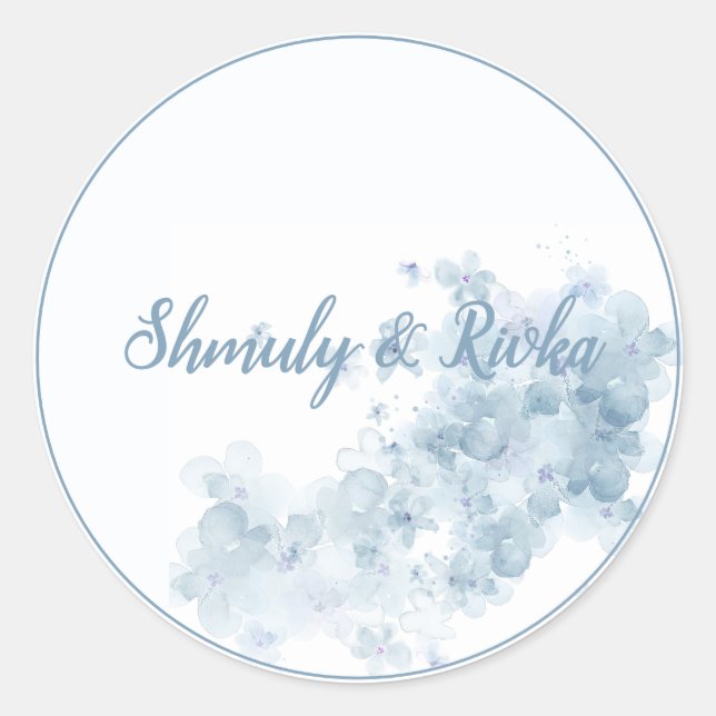 Botanical Sheva Brachos  Classic Round Sticker (Front)