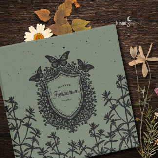 Botanical Shield Herbarium Sage Green  3 Ring Binder