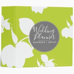 Botanical Silohuette Citrus Lemon Branch Wedding 3 Ring Binder